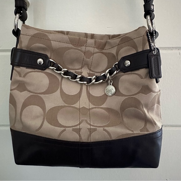 Coach Signature Convertible Crossbody/Shoulder Bag Tan Brown H1149 F18862 - Picture 3 of 16